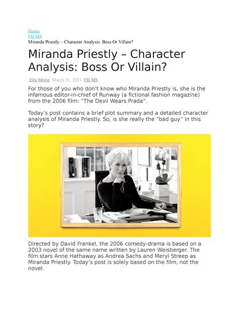 miranda priestly character analysis